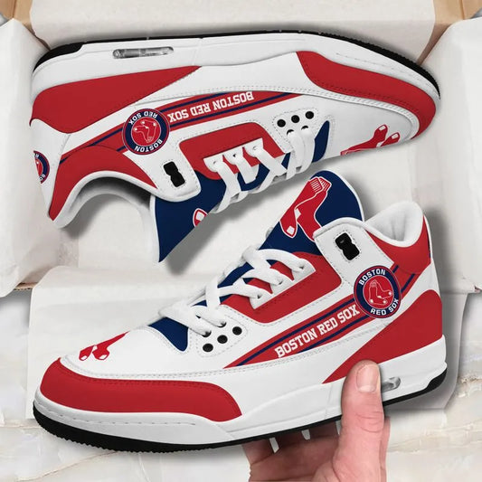 Boston Red Sox Basic White Genuine Leather JD03 Shoes Men and Women AZBTAJ3000063