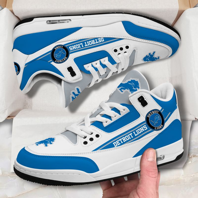 Detroit Lions Basic White Genuine Leather JD03 Shoes Men and Women AZBTAJ3000142