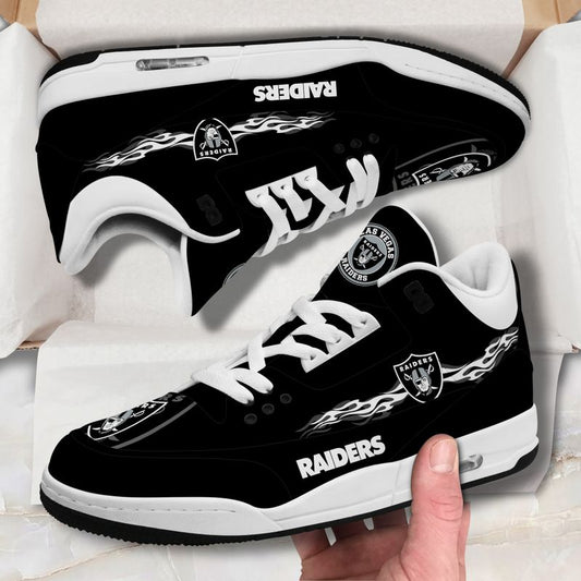 Las Vegas Raiders Fire White Genuine Leather JD03 Shoes Men and Women AZBTAJ3000050