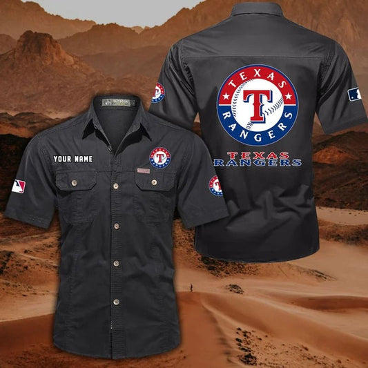 Texas Rangers Men’s Short Sleeve Cargo Shirts New 2025 AZBT2DCGS000067