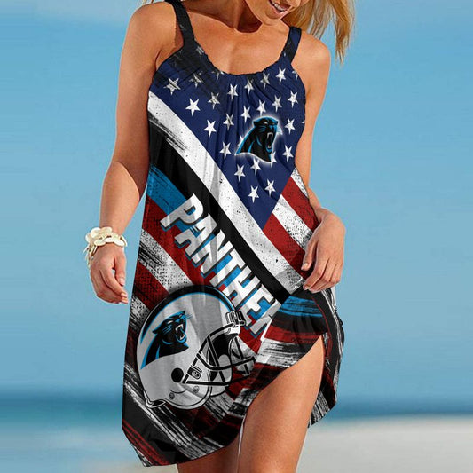 Carolina Panthers USA Independence Day Beach Dress BG262