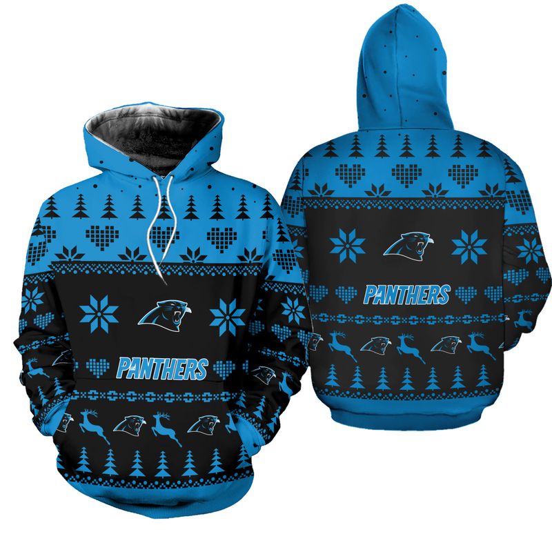 Carolina Panthers Christmas Patterns Hoodie and Joggers