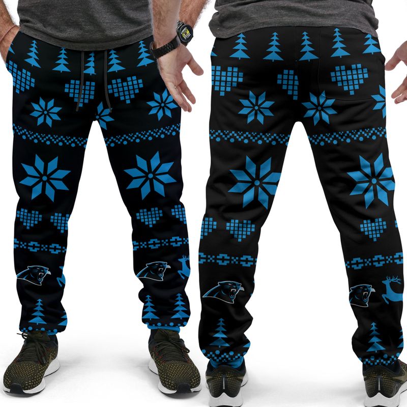 Carolina Panthers Christmas Patterns Hoodie and Joggers