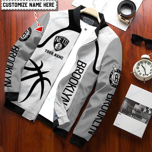 Brooklyn Nets Personalized Bomber Jacket BG258