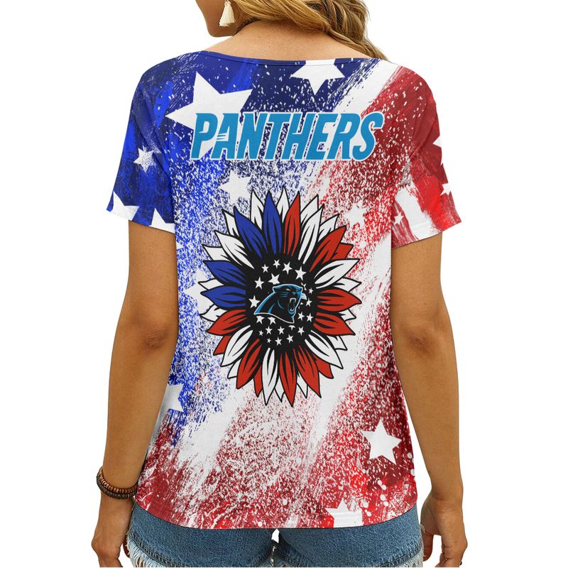 Carolina Panthers V-neck Women T-shirt