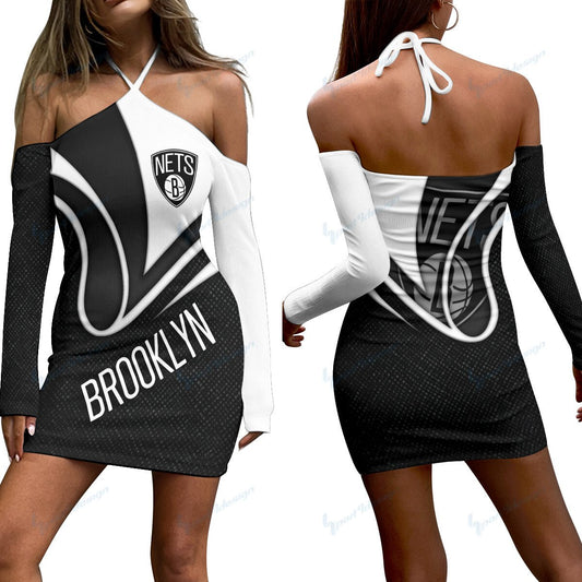 Brooklyn Nets Halter Lace-up Dress 25