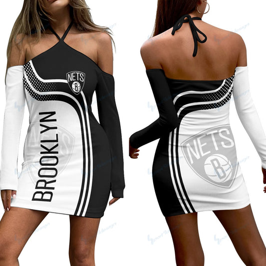 Brooklyn Nets Halter Lace-up Dress 24