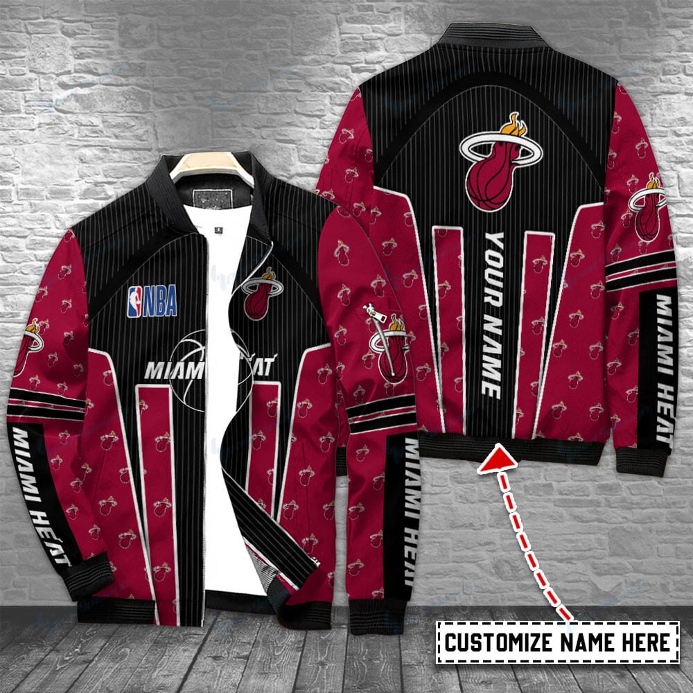 Miami Heat Personalized Bomber Jacket BG114