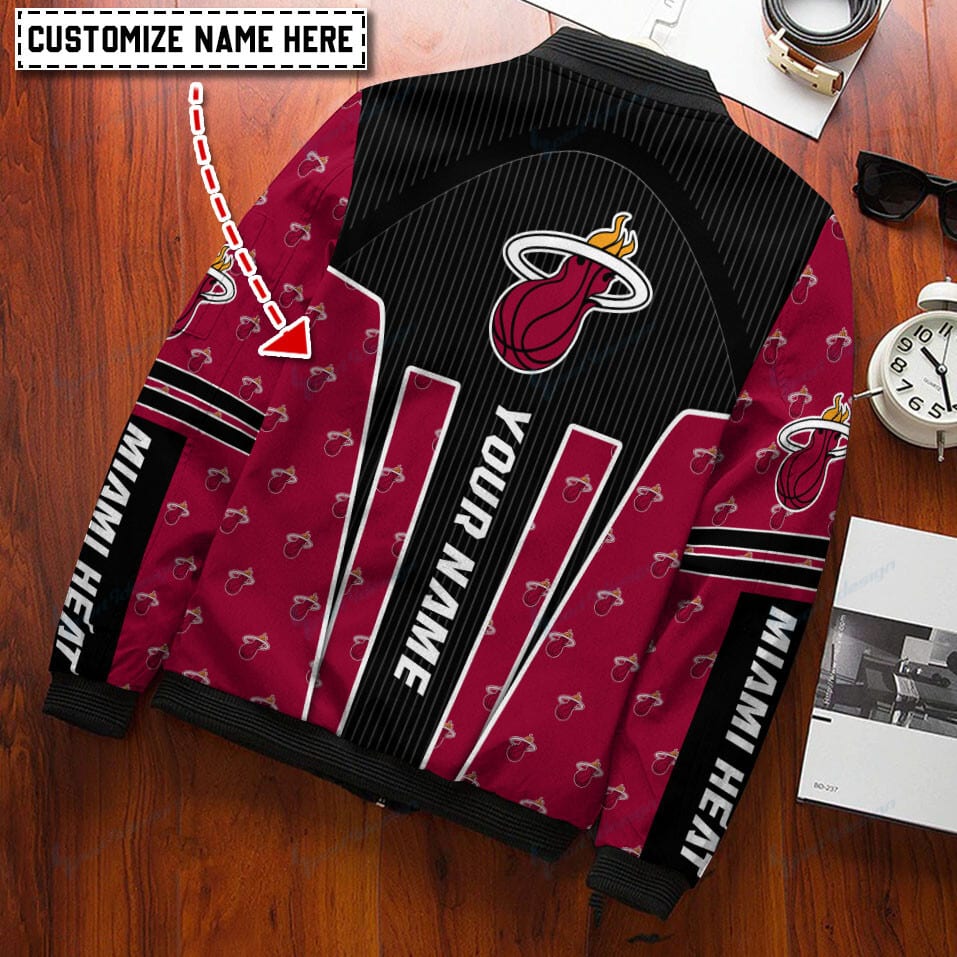 Miami Heat Personalized Bomber Jacket BG114