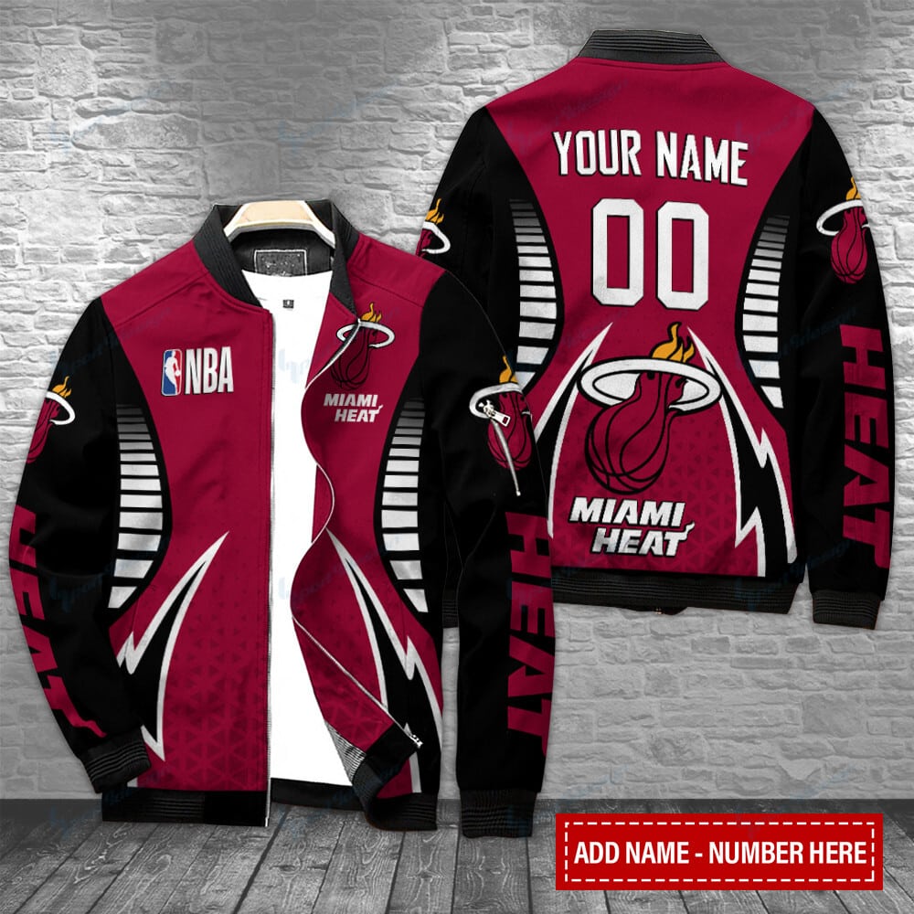 Miami Heat Personalized Bomber Jacket BG103