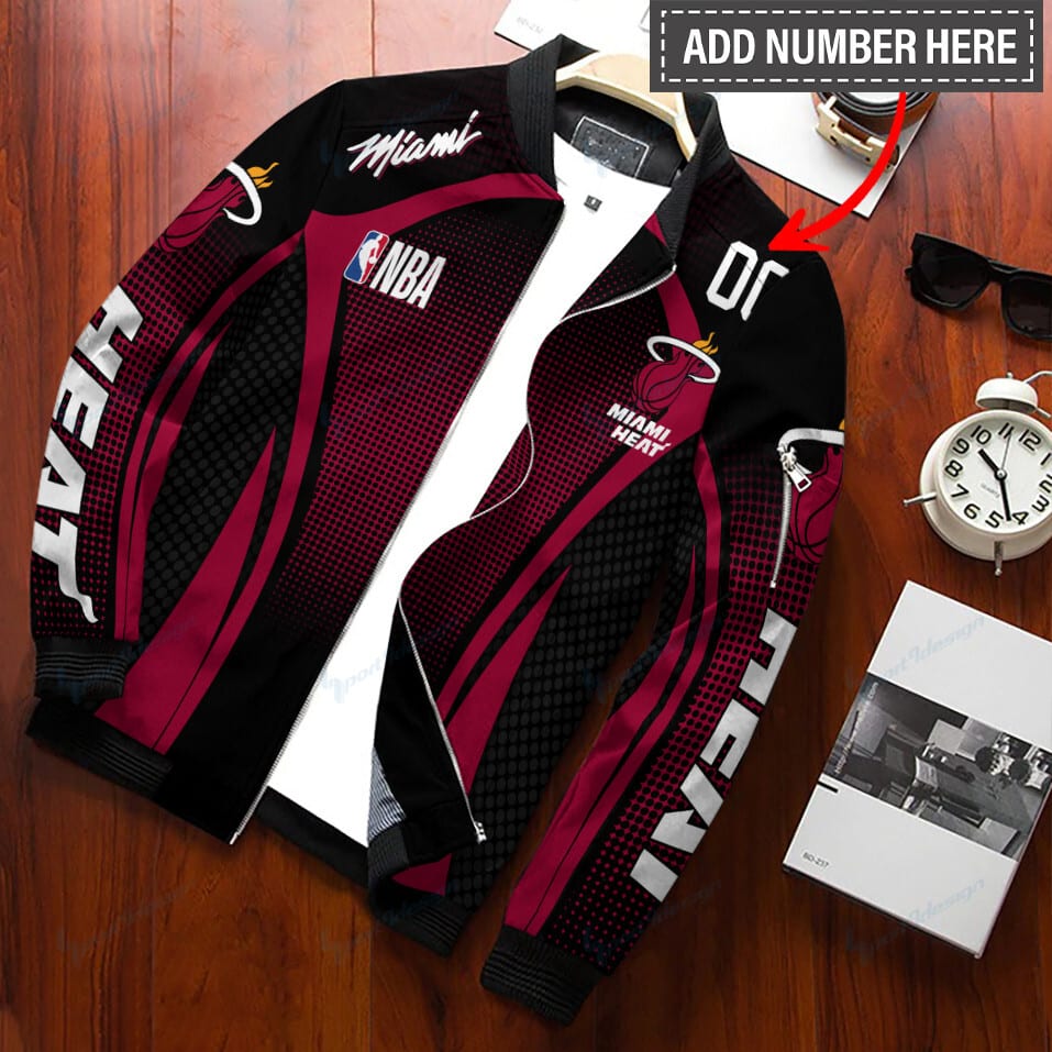 Miami Heat Personalized Bomber Jacket BG96