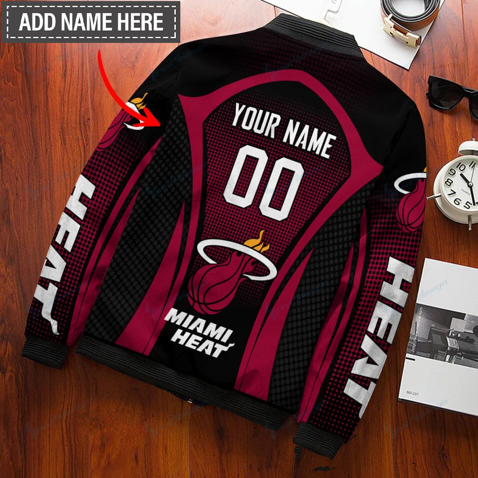 Miami Heat Personalized Bomber Jacket BG96