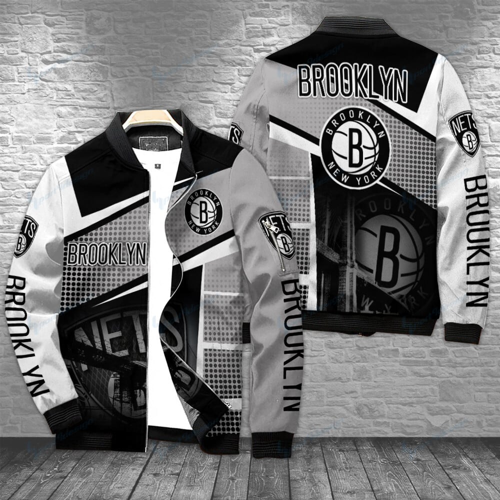 Brooklyn Nets Personalized Bomber Jacket BG91