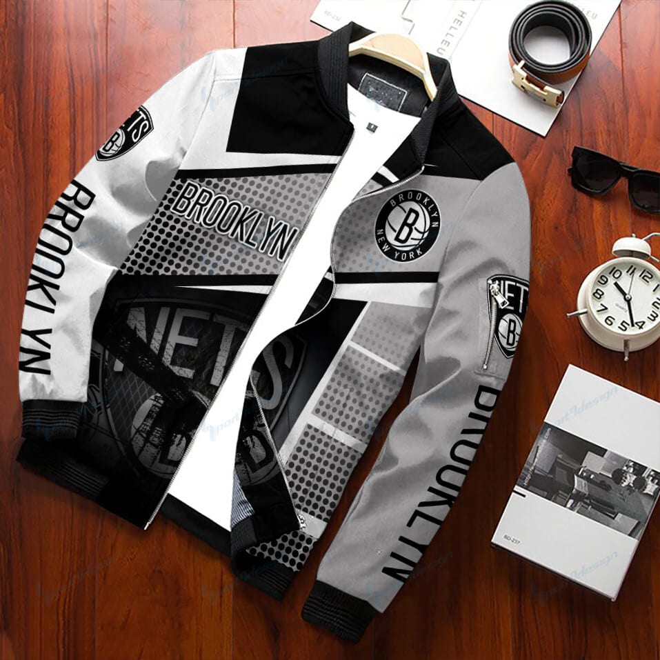 Brooklyn Nets Personalized Bomber Jacket BG91