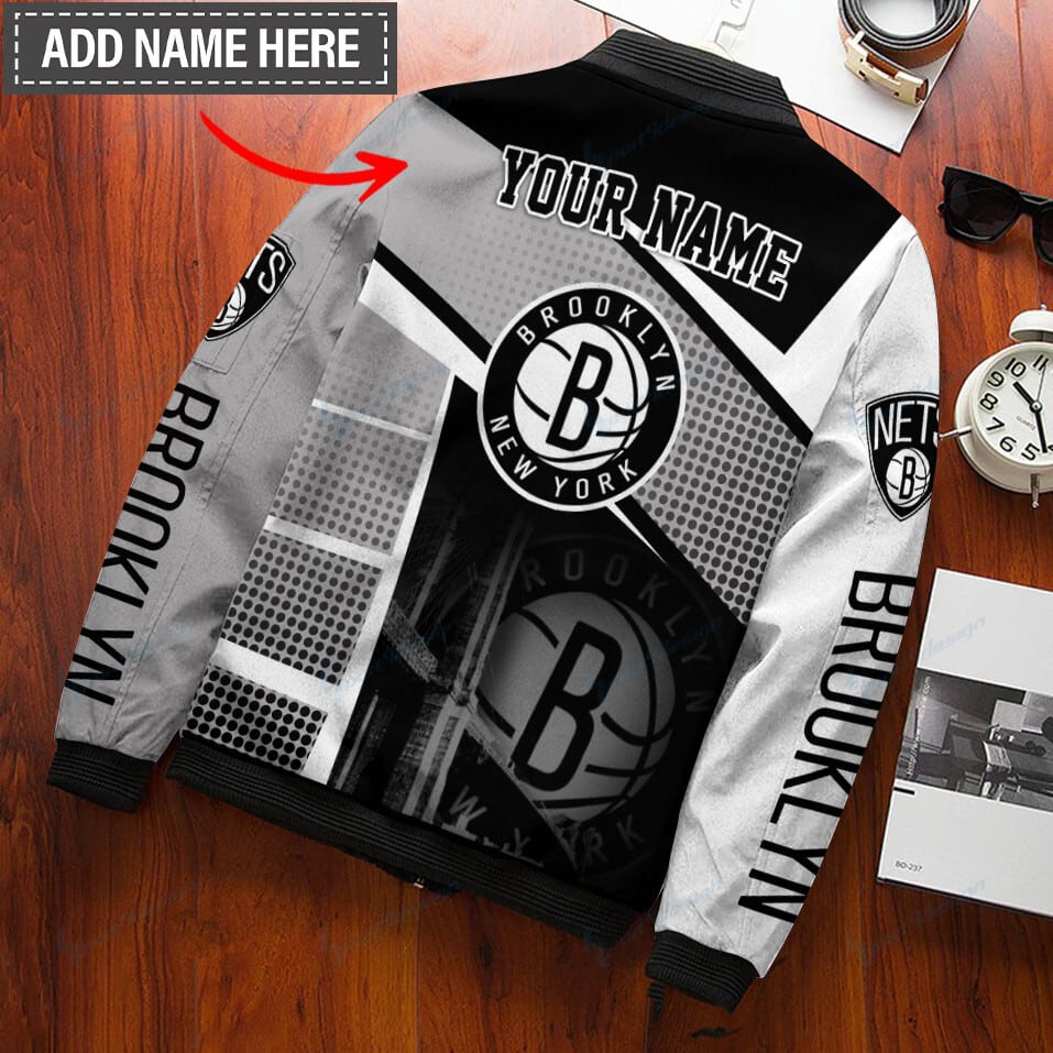 Brooklyn Nets Personalized Bomber Jacket BG91
