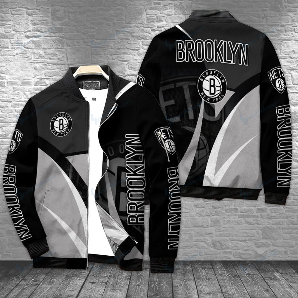 Brooklyn Nets Personalized Bomber Jacket BG75