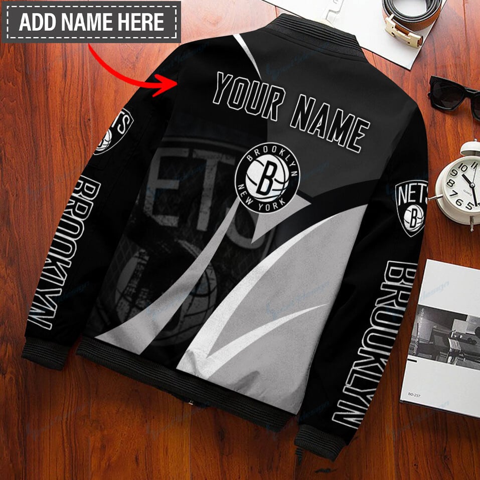 Brooklyn Nets Personalized Bomber Jacket BG75