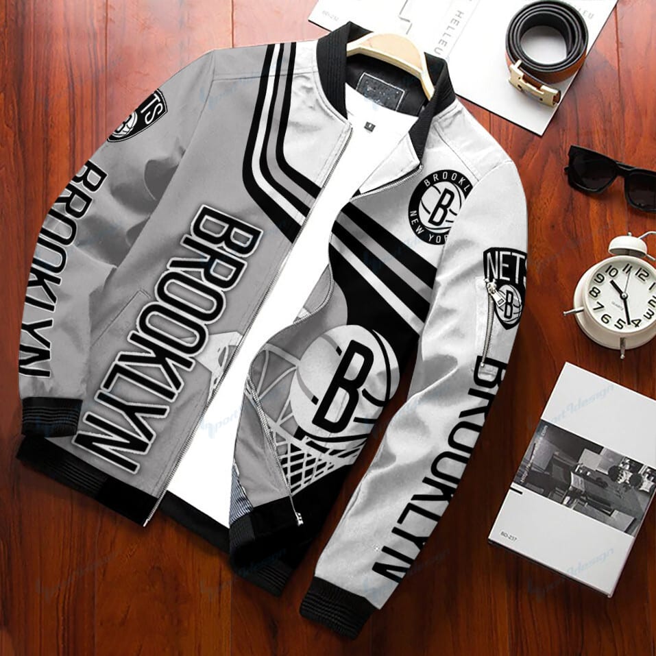 Brooklyn Nets Personalized Bomber Jacket BG63