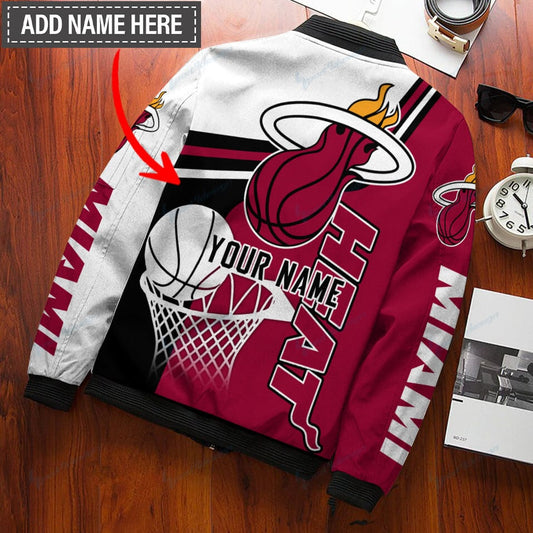 Miami Heat Personalized Bomber Jacket BG64