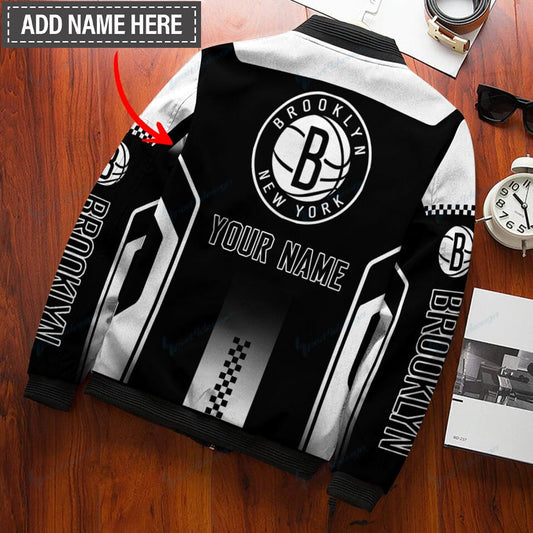 Brooklyn Nets Personalized Bomber Jacket BG54