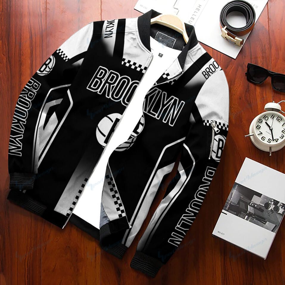 Brooklyn Nets Personalized Bomber Jacket BG54