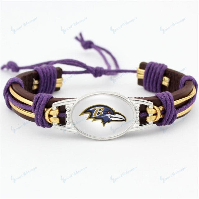 Baltimore Ravens Leather Bracelets