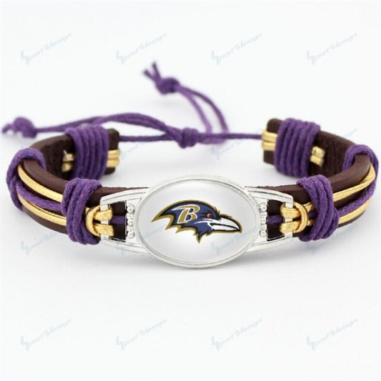 Baltimore Ravens Leather Bracelets