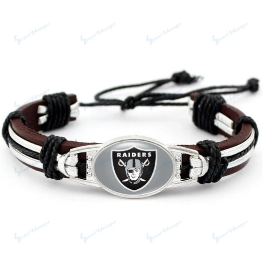 Las Vegas Raiders Leather Bracelets