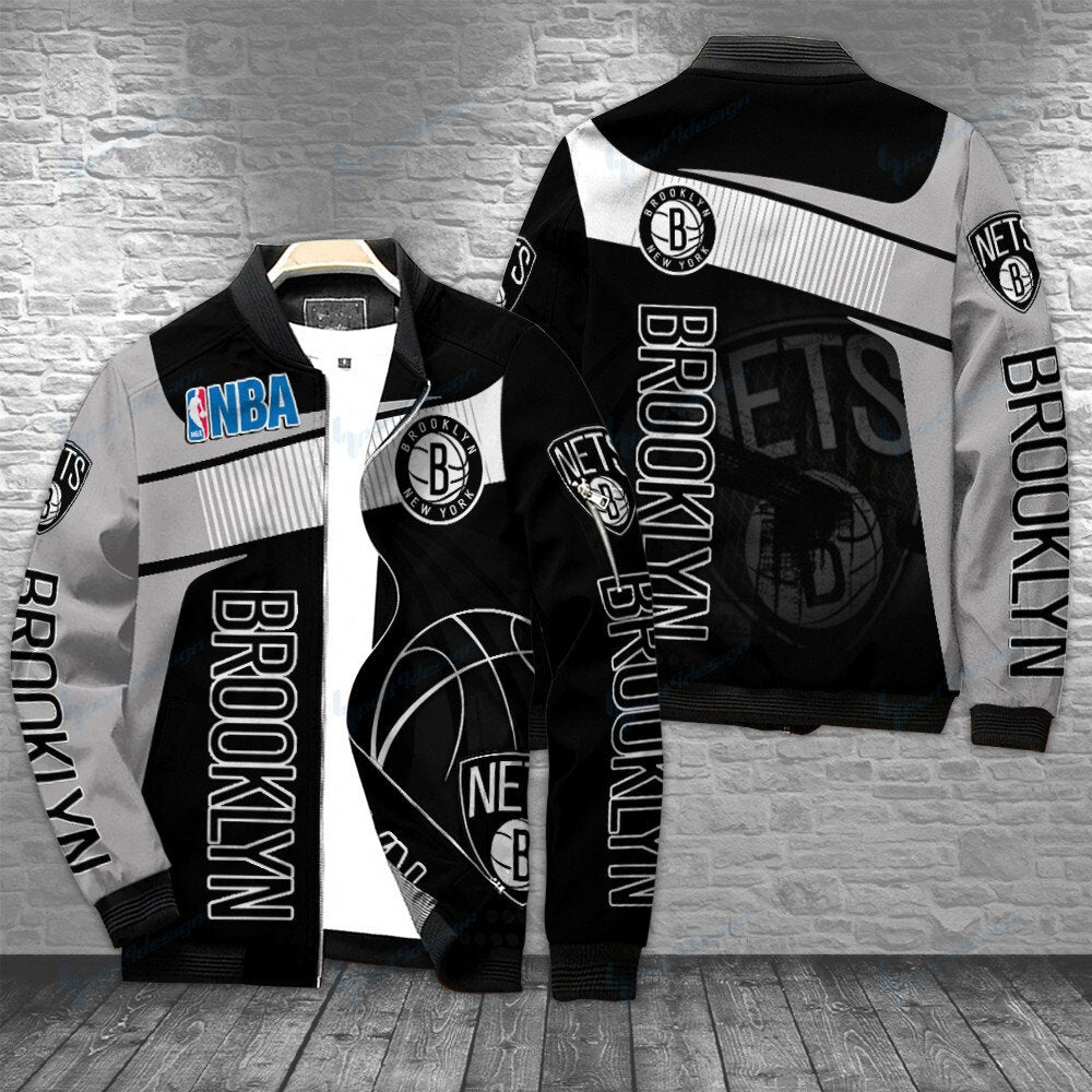 Brooklyn Nets Personalized Bomber Jacket BG44