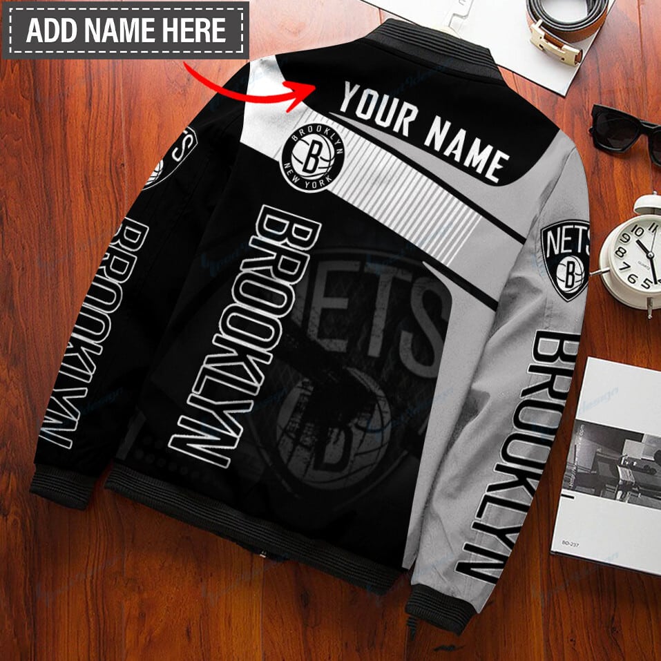 Brooklyn Nets Personalized Bomber Jacket BG44