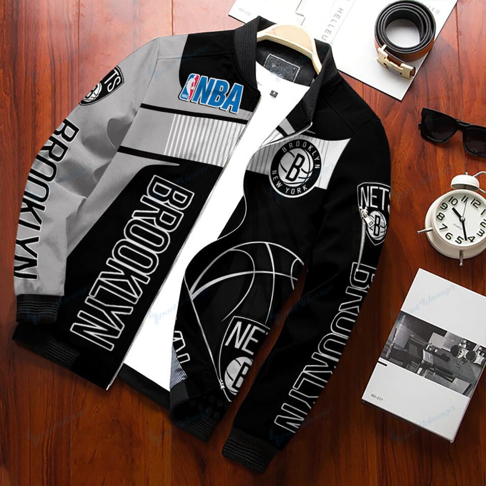 Brooklyn Nets Personalized Bomber Jacket BG44