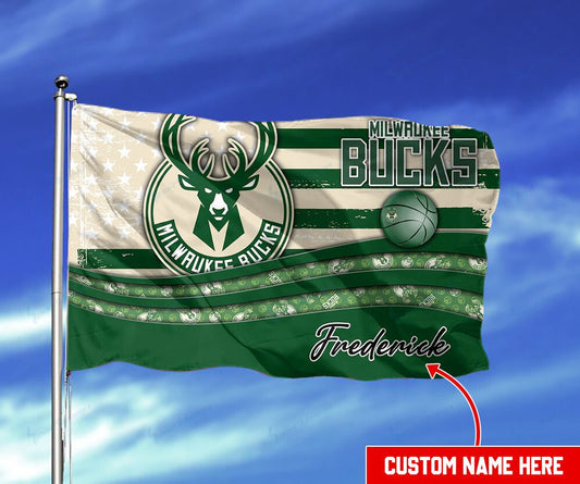 Milwaukee Bucks Personalized Flag 34