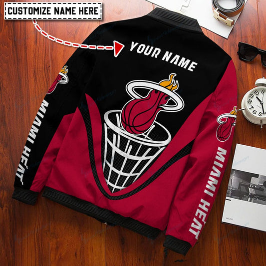 Miami Heat Personalized Bomber Jacket BG36