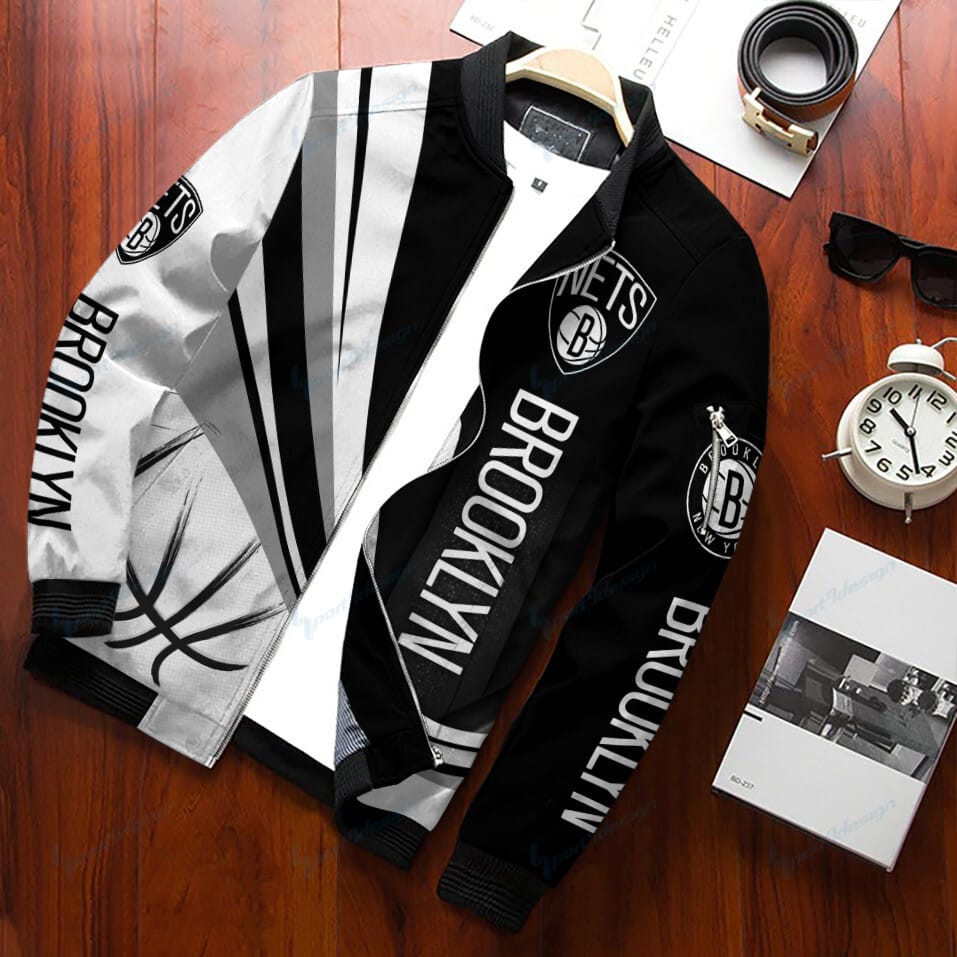 Brooklyn Nets Personalized Bomber Jacket BG34