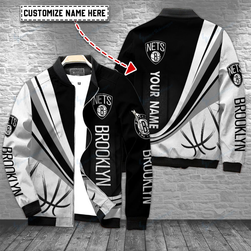 Brooklyn Nets Personalized Bomber Jacket BG34