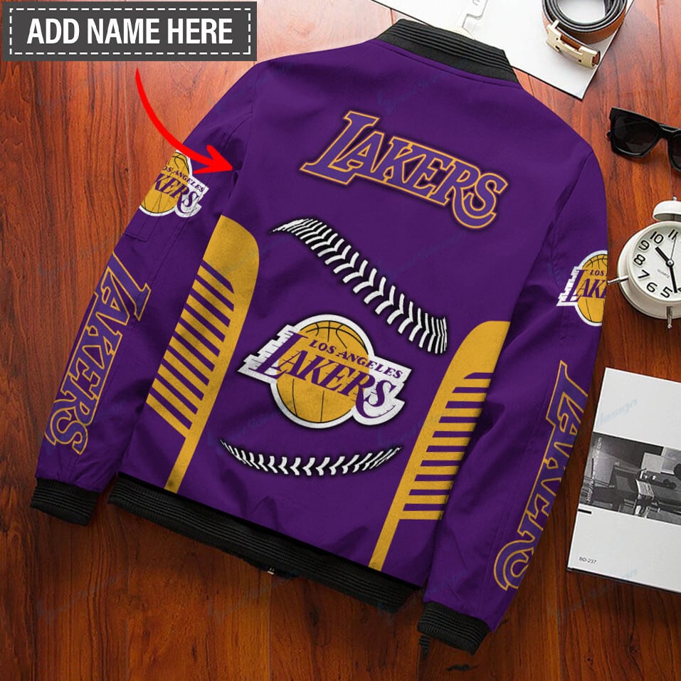 Los Angeles Lakers Personalized Bomber Jacket BG25