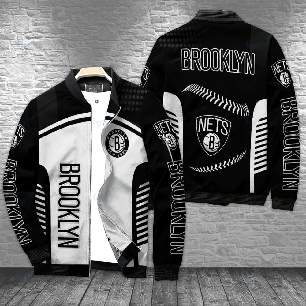 Brooklyn Nets Personalized Bomber Jacket BG24