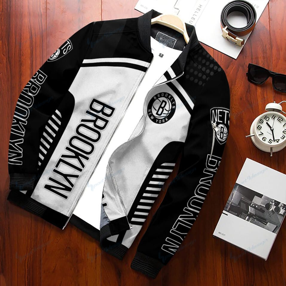 Brooklyn Nets Personalized Bomber Jacket BG24