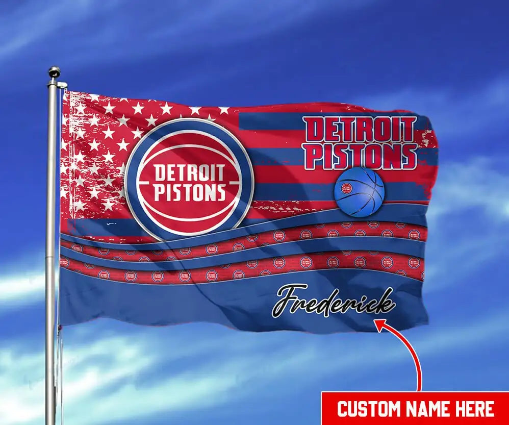Detroit Pistons Personalized Flag 07
