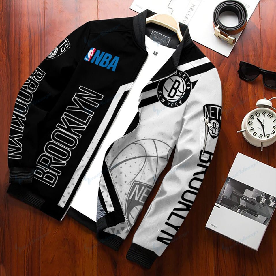 Brooklyn Nets Personalized Bomber Jacket BG31