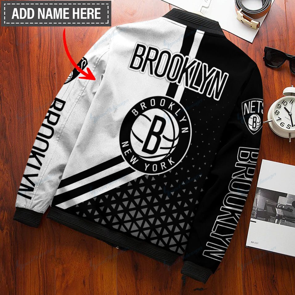 Brooklyn Nets Personalized Bomber Jacket BG31