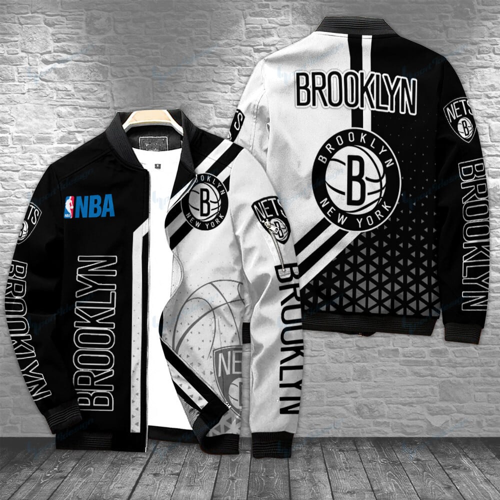 Brooklyn Nets Personalized Bomber Jacket BG31