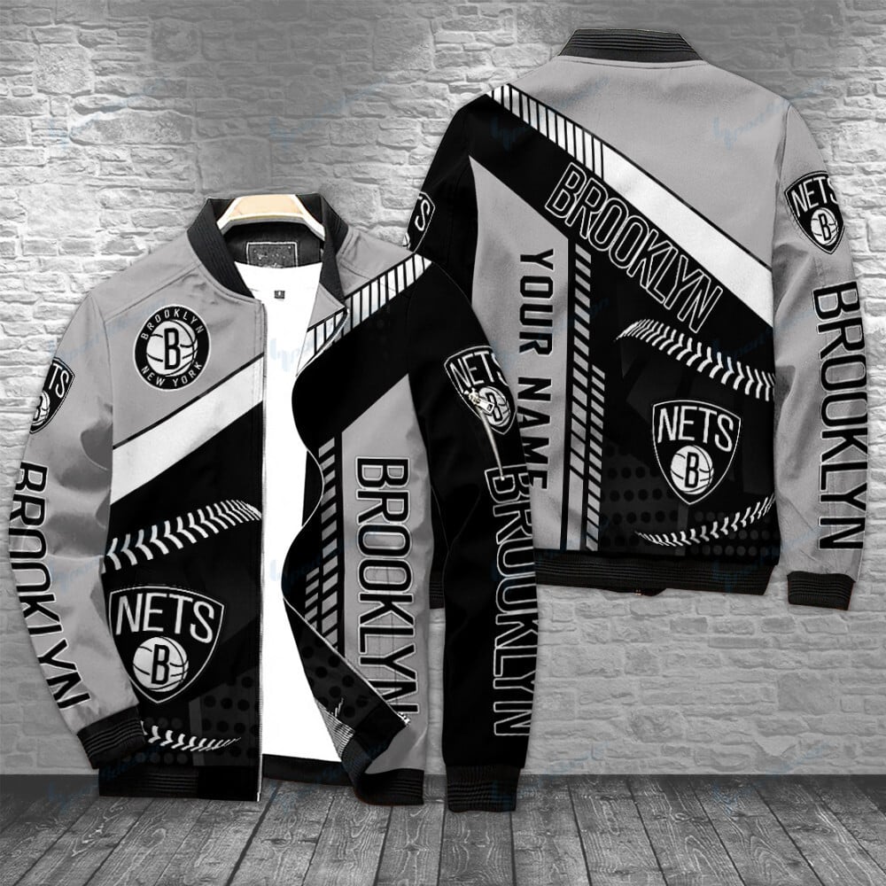 Brooklyn Nets Personalized Bomber Jacket BG19