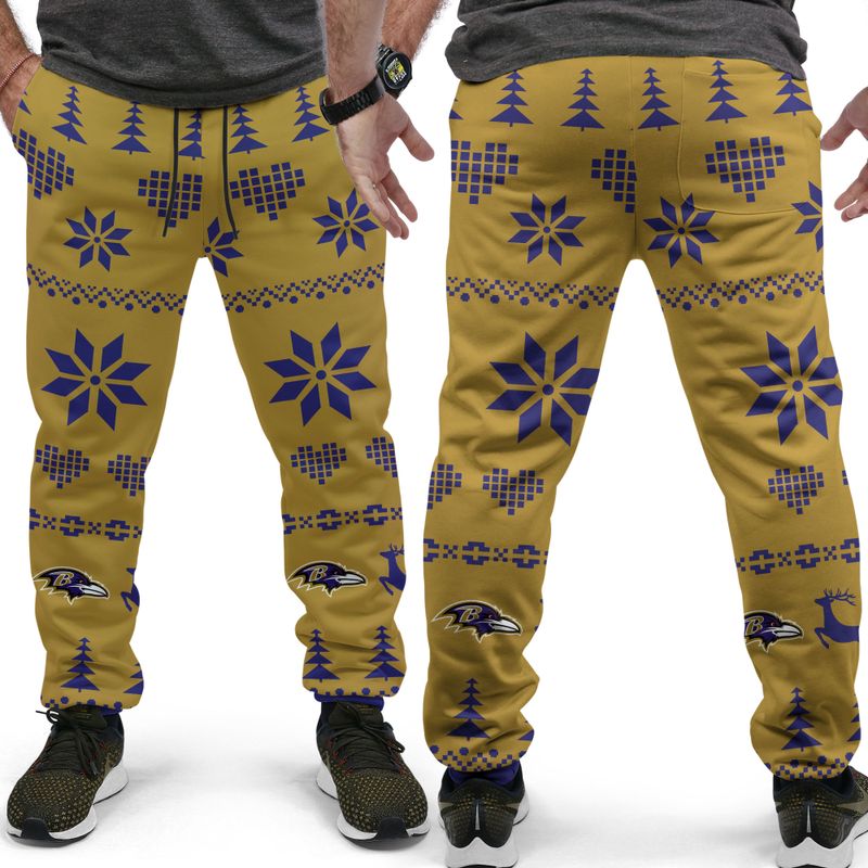 Baltimore Ravens Christmas Patterns Hoodie and Joggers