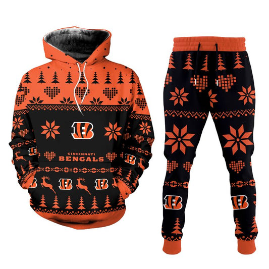 Cincinnati Bengals Christmas Patterns Hoodie and Joggers