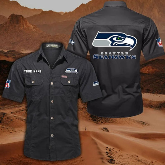 Seattle Seahawks Men’s Short Sleeve Cargo Shirts New 2025 AZBT2DCGS000061