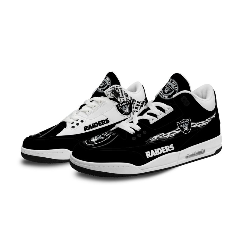 Las Vegas Raiders Fire White Genuine Leather JD03 Shoes Men and Women AZBTAJ3000050