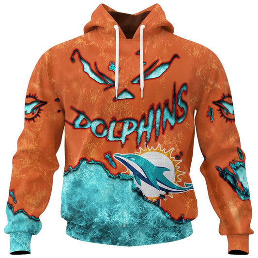 Miami Dolphins Combo Limited Edition Clothes Jack O’ Lantern Halloween Collection AZBTCLEC000026