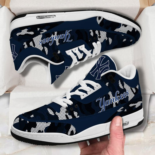New York Yankees Camo Pattern White Genuine Leather JD03 Shoes Men and Women AZBTAJ3000012