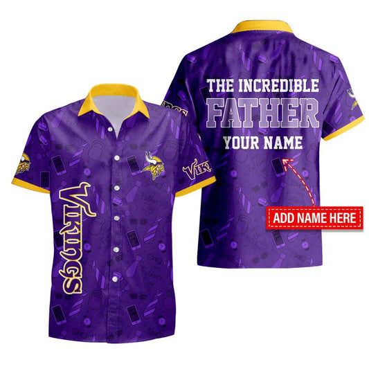 Minnesota Vikings Personalized Button Shirt Father’s Day New AZBTBTS000003